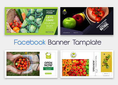 Vegetables Facebook Banner || advertisement banner branding design facebook food fruite graphic design green illustration light logo photoshop ui vector website yellow