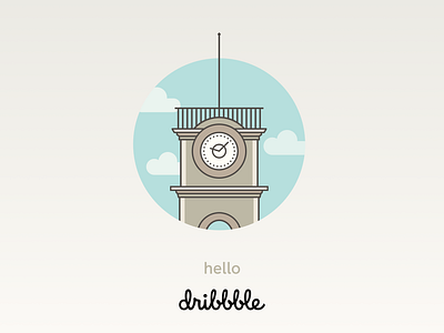 Hello dribbble coimbra illustration vector
