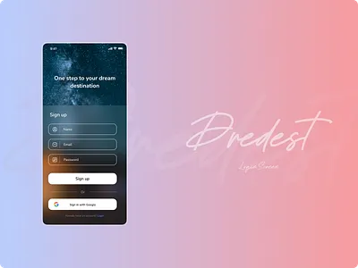 Dredest - Travel app androidapp appdesign bestui design destination dream figma illustration iosappdesign onboarding place prototyping screen travel travelapp ui uiux ux wireframing xd