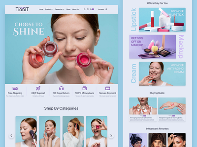 Tidbit - A Cosmetic Brand Landing Page adobe xd blue branding cosmetic cosmetic brand design figma graphic design illustration product purple sketch tidbit