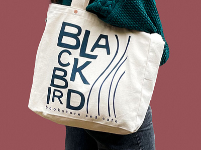 Black Bird Bookstore Tote Bag bookstore graphic design tote