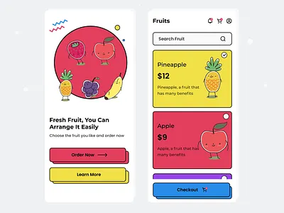 Fruit | App Design app clean design fruit mobile popular retro tranding ui uidesign uiuxdesign uxdesign