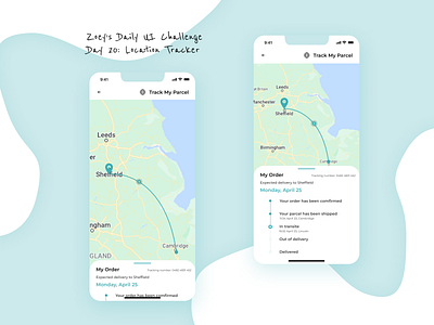 DailyUI Challenge Day 20: Location tracker app dailyui dailyui020 dailyuichallenge dailyuichallenge020 design locationtracker mobile design parcel parceltracker tracker trackerdesign ui uidesign