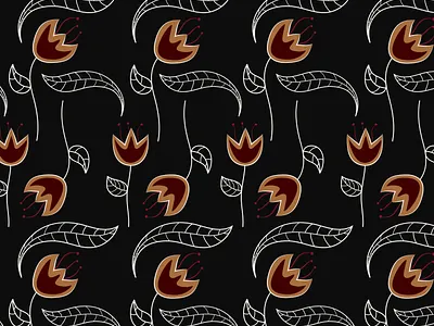 Black floral pattern black design floral graphic design illustration pattern summer vector