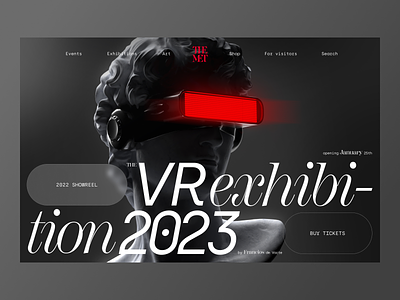 VR exhibition — visual exploration 3d ar combo design exhibition experience exploration illustration interface museum sculpture typography ui ux visual vr