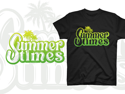 summer times typography t shirt design design good things good time illustration inspirational motivational palm tree typographic typography