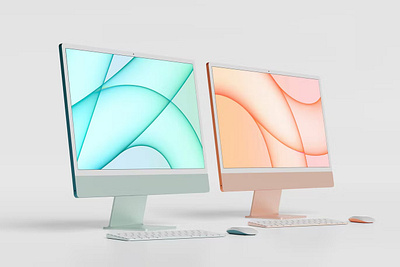 Free iMac Mockup abstract clean device display imac imac design imac mockup laptop mac macbook mockup presentation realistic screen showcase simple theme ui web website