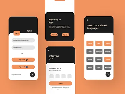 OTT App branding design ui uimockups uiux userexperience userinterfacedesign ux