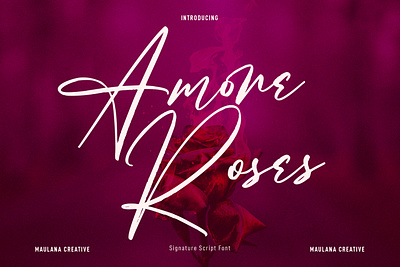 Amore Roses signature Script Font 3d animation branding design font fonts graphic design illustration lettering logo motion graphics nostalgic script ui