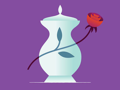 Fright-Fall: Day 4 (Urn) digital flower fright fest funeral halloween illustration mourning pottery rose urn vector