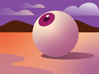 Fright-Fall: Day 5 (Eyeball) blind cyclops digital eery eye eyeball fright fest halloween illustration landscape scary sight spooky surreal vector