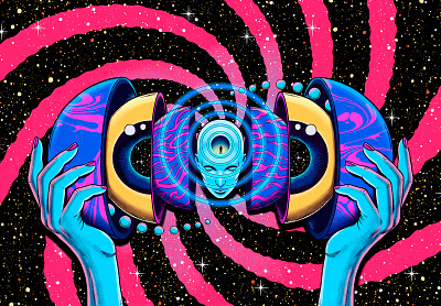 Beyond Fest beyond cosmos festival hands planets poster psychedelic sci-fi scifi show spiral vortex