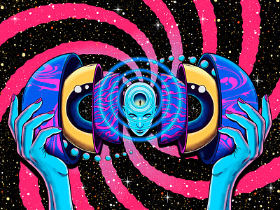 Beyond Fest beyond cosmos festival hands planets poster psychedelic sci fi scifi show spiral vortex