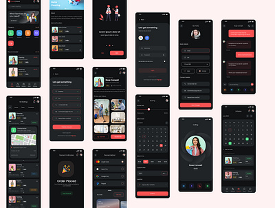 Home Chores UI Kit app dark mode design graphic design home chores home service app mobile app design mobile ui productive app service app service booking app services ui user interface ux work app