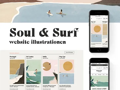 Sould & Surf website Illustrations advertisement advetising illustration brand identity branding branding illustration design graphic design hotel identity illustration luxury marketing social media social media strategy surfing travel ui ux website website illustration