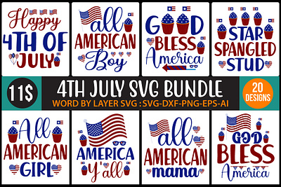 4TH JULY SVG BUNDLE 3d animation branding graphic design logo motion graphics ui