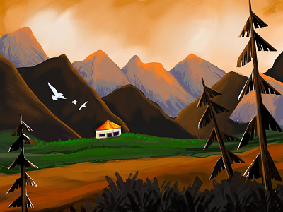 Evening Mode best design cartoon illustration design illustraion illustration illustration art illustrator landscape ui
