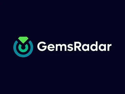 GemsRadar - Logo Concept 2 branding connection crypto crypto directory diamond gems geometric lines live chart logo logodesign mark profit radar symbol trading users wallet