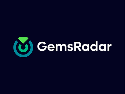 GemsRadar - Logo Concept 2 branding connection crypto crypto directory diamond gems geometric lines live chart logo logodesign mark profit radar symbol trading users wallet