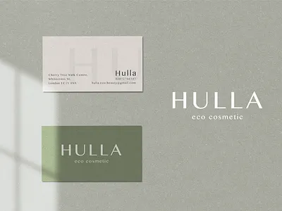 BRANDING FOR ECO COSMETIC "HULLA" brand brand identity branding cosmetic cosmetic brand eco brand eco friendly graphic design logo