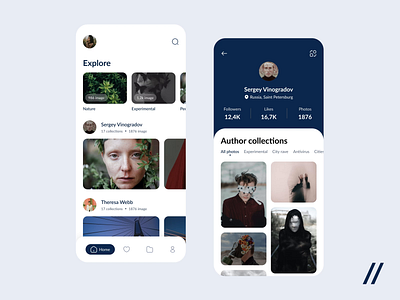 Photographers App animation app design graphic design interface mobile mobile app mobileui motion design photo photography purrweb social ui uiux ux