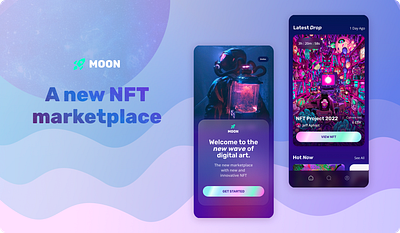 Moon: A NFT marketplace app app glassmorphism nft ui ui course