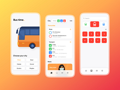 Public Transport App app application branding bus cars colors concept design drive ios minimalism mobile public transport schedule timetable transport ui uiux ux web