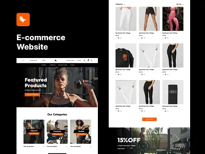 E-commerce Website black ecommerce black website dark website design e commerce ecommerce ecommerce inspiration ecommerce website orange ecommerce orange website ui ui design ui website web inspiration website
