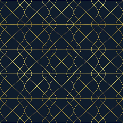 Teardrop Chandelier Modern Ogee Pattern 1.2 Gold on Blue
