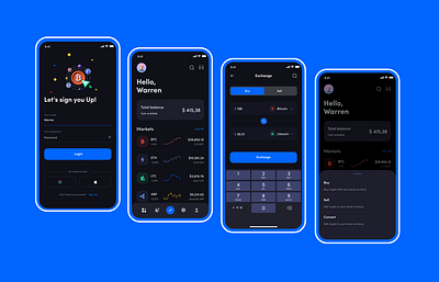 Crypto Exchange App 3d app crypto design nft ui ux