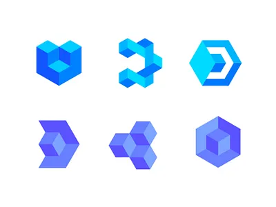 Blockchain Logos 3d arrows blockchain brand branding clean connection creative logo crypto cryptocurrency finance fintech hexagon icon logo modern logo nft symbol technology web3