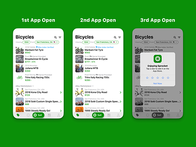 Sprocket iOS Rate Us Dialog ( 3rd Open ) app apple bicycle bike dialog free ios iphone logic native on open open pop up rate rate us rating ratings sprocket stars ux