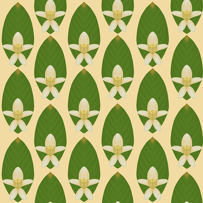 Abstract Lemon Flower & Leaf 1.0 Pattern abstract botanical citrus floral home decor leaf lemon midcentury modern palm springs style pattern repeat seamless surface pattern design