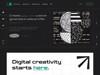 A platform for minting custom NFT collections animation brutal collection defi foundation marketplace mint nft opensea ui user experience design user interface design ux web