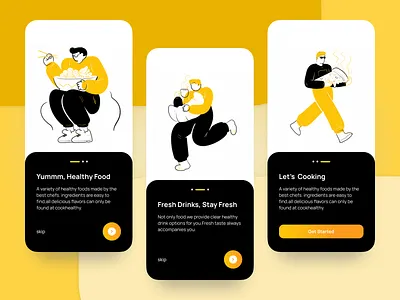 Walkthrough 999watt black design graphic design illustration mobile application ui ux yellow