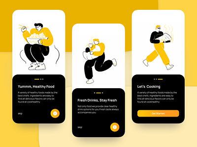 Walkthrough 999watt black design graphic design illustration mobile application ui ux yellow