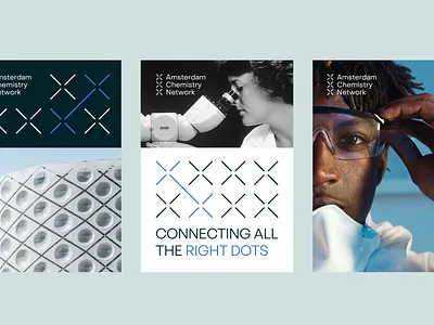 Amsterdam Chemistry Network - Posters amsterdam blue bond brand identity branding chain chemistry connection flat link logo minimal mockup network poster showcase typography