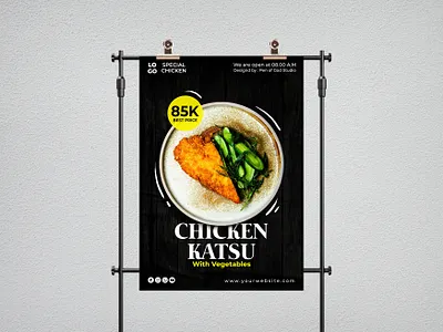 chicken katsu poster content creator food design food poster graphic design poster poster design poster template social media template