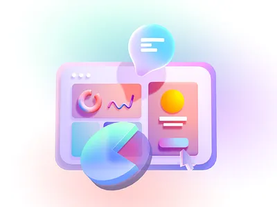 Landing page illustration 3d