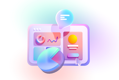 Landing page illustration 3d