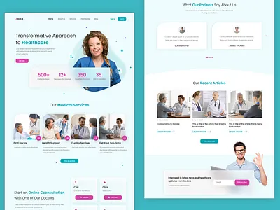 Transformative Approach to Healthcare Website layout adobe xd design healthcare illustration ui ui design ui ux design ux design web design web layout webpage layout website website design website layout website template website template for healthcare website ui website ux websites wordpress