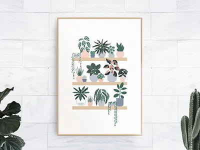 Illustrated Houseplant Poster app ui app ux branding daily ui design houseplant houseplant poster illustration modern plants poster ui user experience user interface