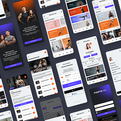 Forte Fitness Mobile App app fitness gym ios mobile mobile app ui uiux user experience user interface ux