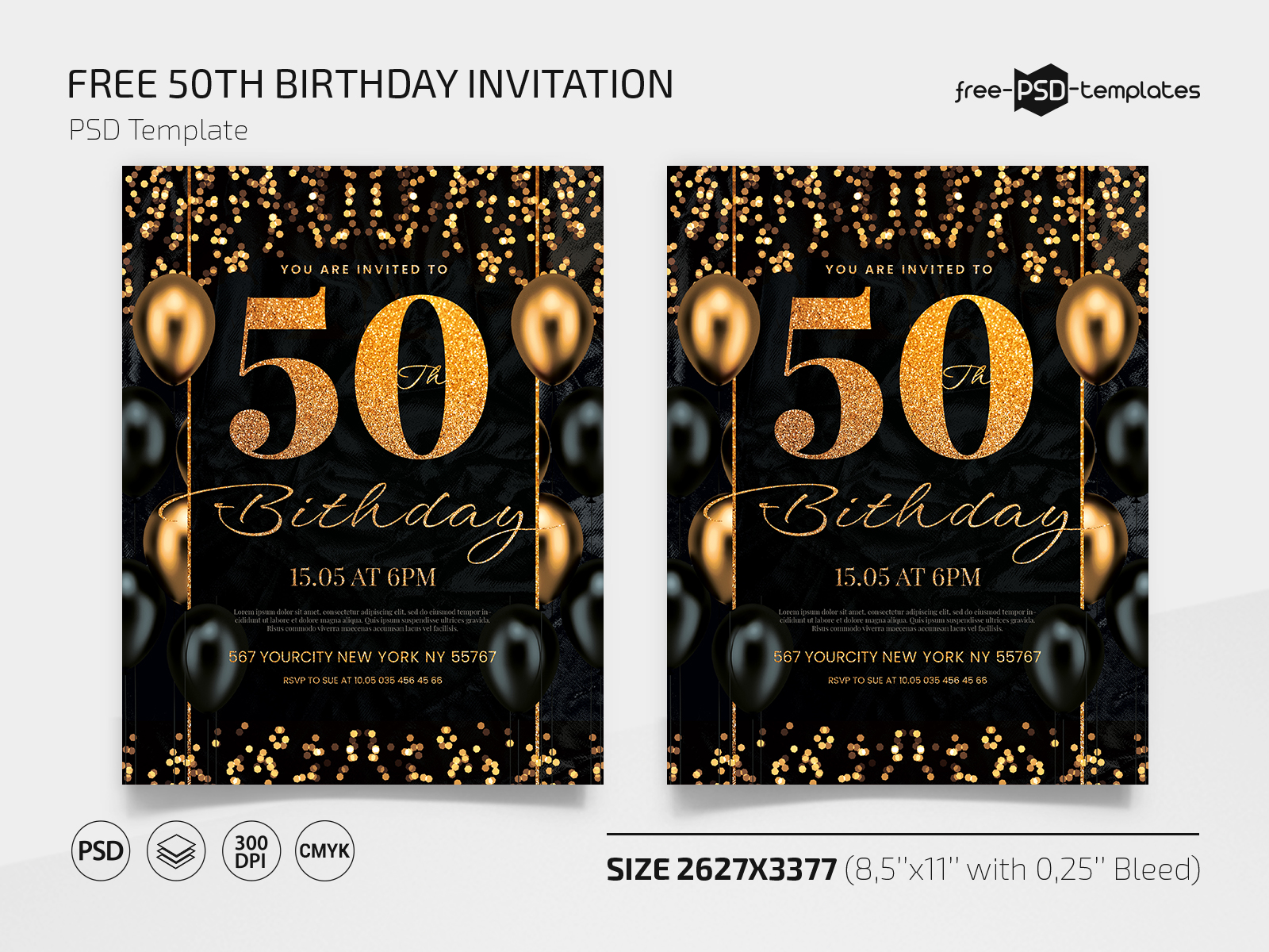 50th birthday deals template psd