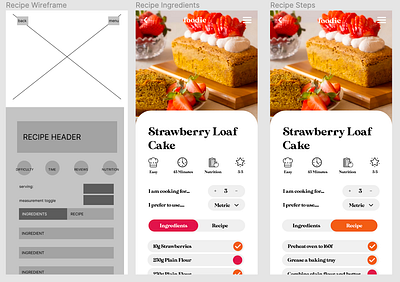 Foodie - Recipe Page V2 app design design recipe ui web web design website design