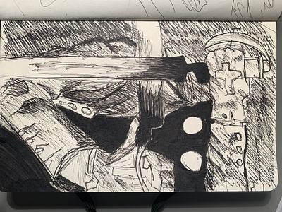 Hellsing illustration in sketch book comic doodle fan art illustration ink manga sketch book