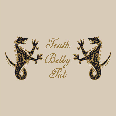 Good Guys Drop 006: Truth Belly Pub brand branding design dragon graphic design illustration mythology procreate pub restaurant sea creature typography vector