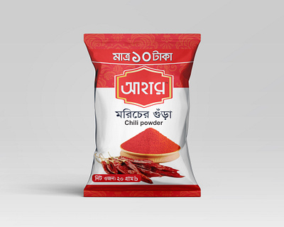 Aahar Chili Powder branding graphic design packaging packet design