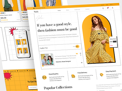 Fashion Landing Page beauty clothing ecommerce fashion fashion blog hero homepage landing landing page modern outfit retro summer trend ui wear web web app website website design