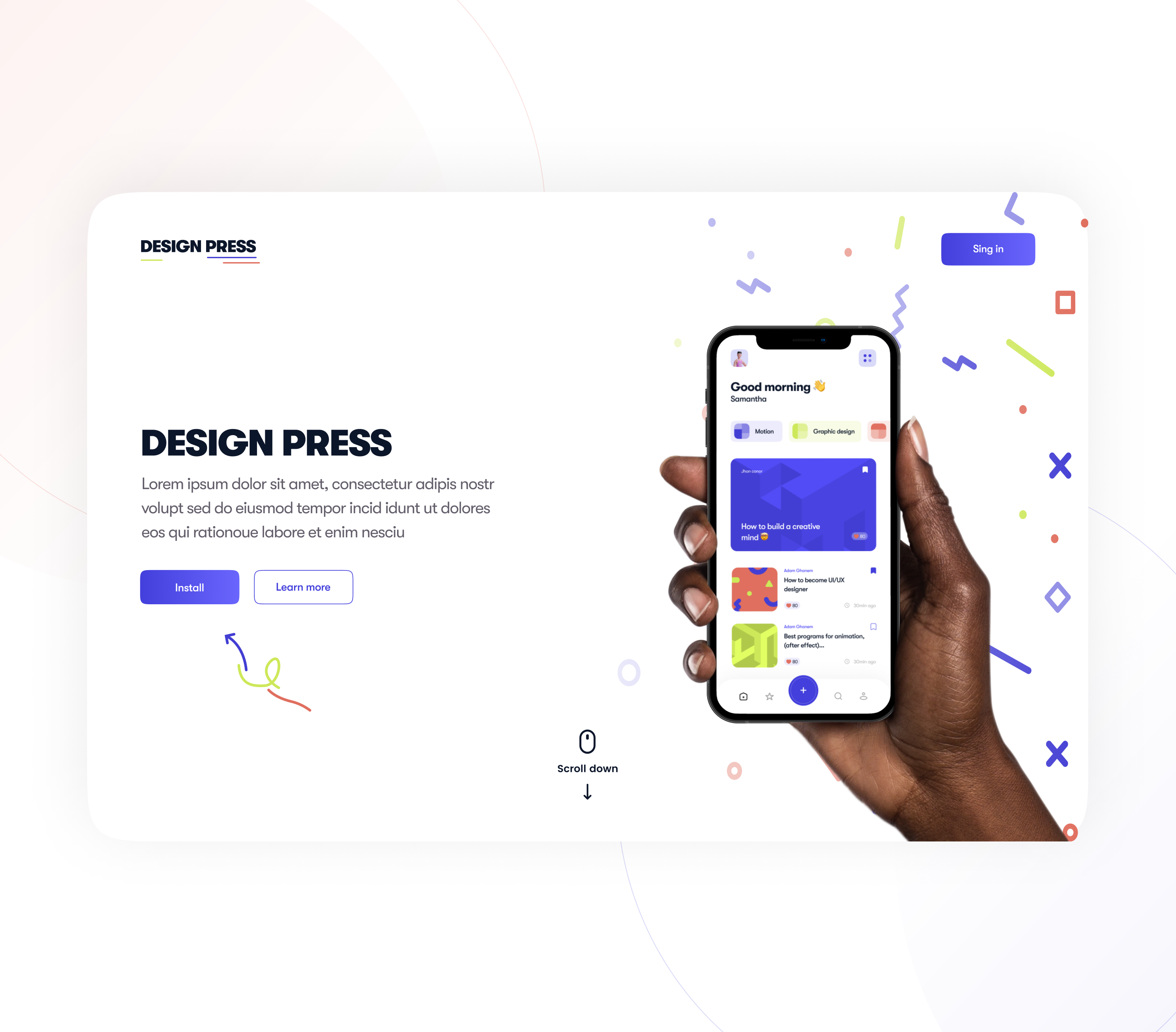 Design press app app blog clean dashboard design graphic design interaction design landing page mobile mobile app motion design press ui uiux web web design